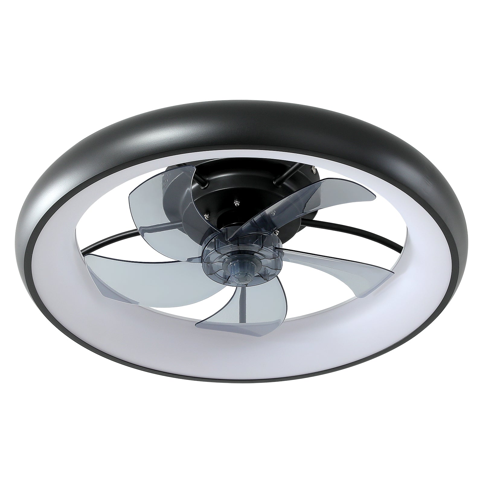 Viola Invisible Blades Semi Flush Mount Fan With 6-speed Speed Adjustment Function For Living Room