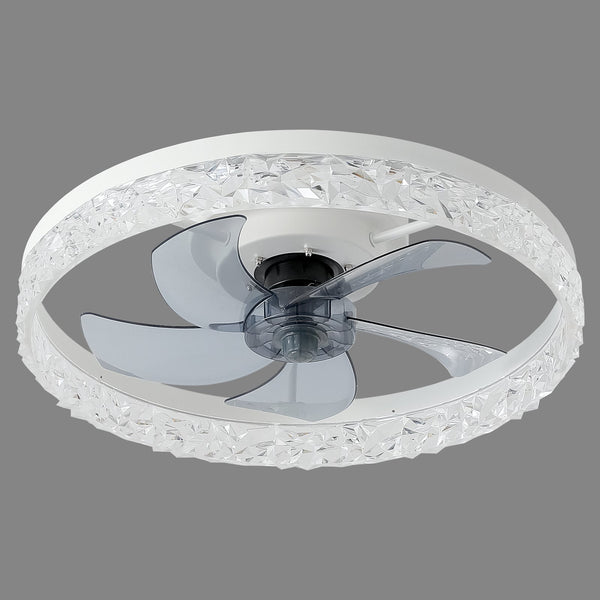 Dione Modern Indoor Flush Mount Ceiling Fan With Lights, Dimmable Fandelier with Remote