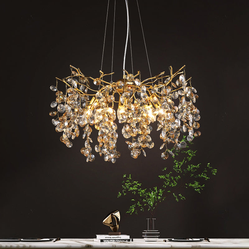 Tree Branch Chandelier Round Ceiling Light Fixtures for Living Room 23.6"