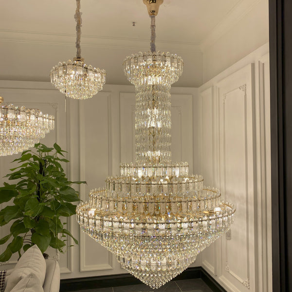 Selene Luxury Extra Large Multi-tiered Crystal Chandelier for Staircase/Foyer/Living Room