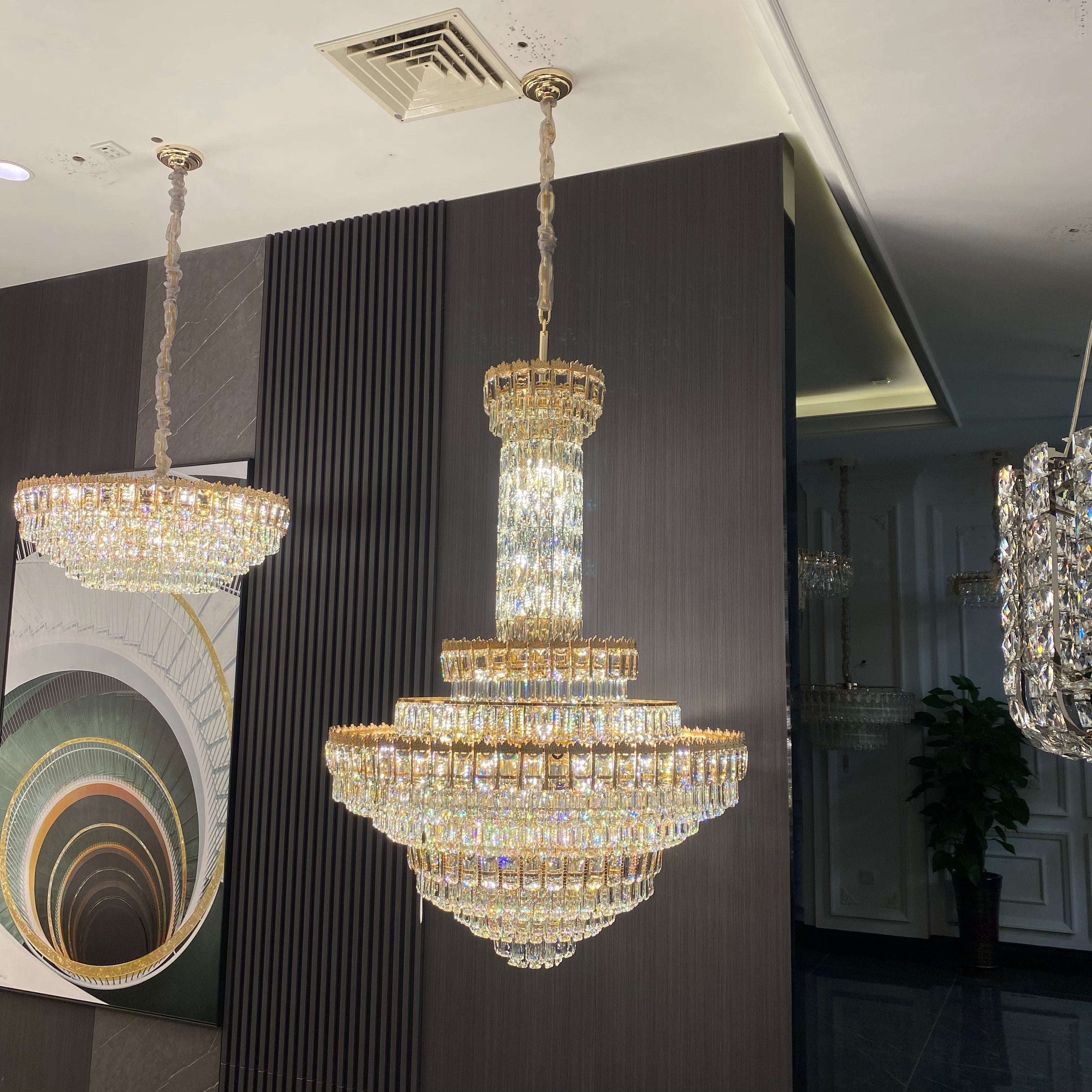 Modern Luxury Empire Crystal Chandelier For High Ceiling Living Room,Staircase