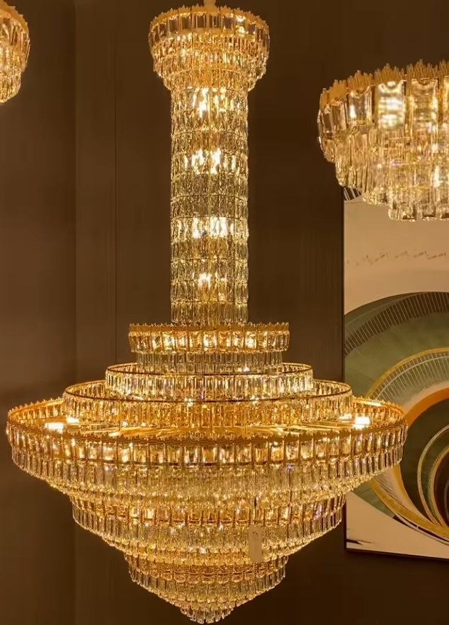 Modern Luxury Empire Crystal Chandelier For High Ceiling Living Room,Staircase