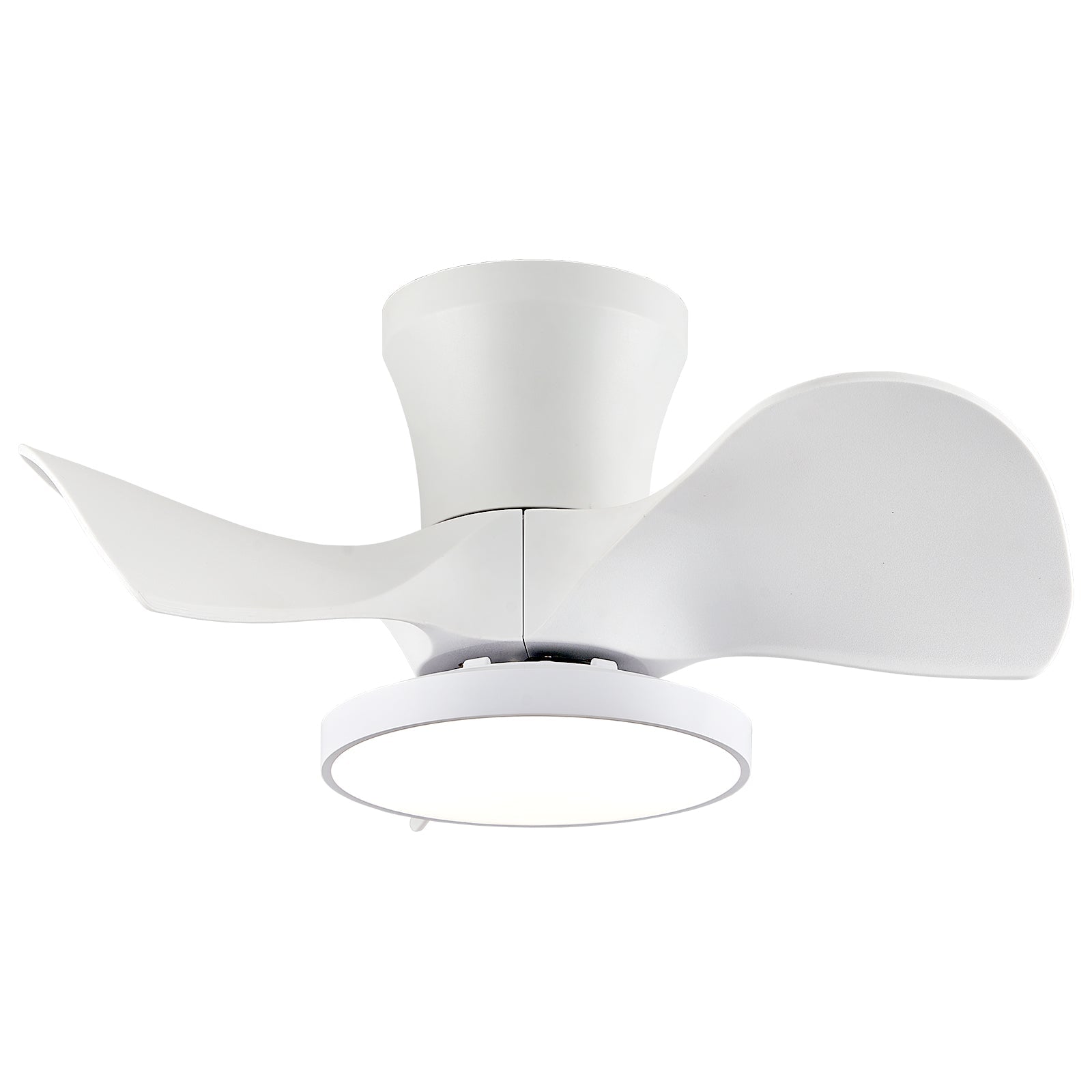 Lulius 22" Ceilings Fans with Lights and Remote, Small Quiet White Ceiling Fan with LED Light for Bathroom,Kitchen Patio (White)