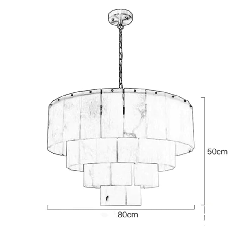 Mancy Classic Alabaster Multi-Layer Round chandelier 31"