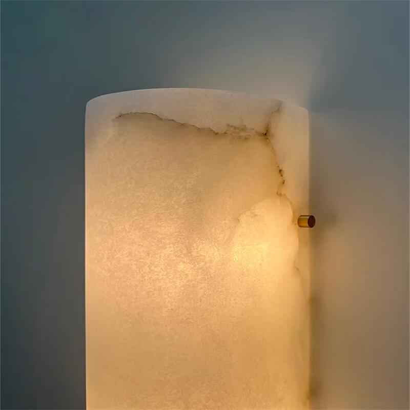 Murray Contemporary Domo 101A Alabaster Wall Sconce, Wall Lamp For Bedroom