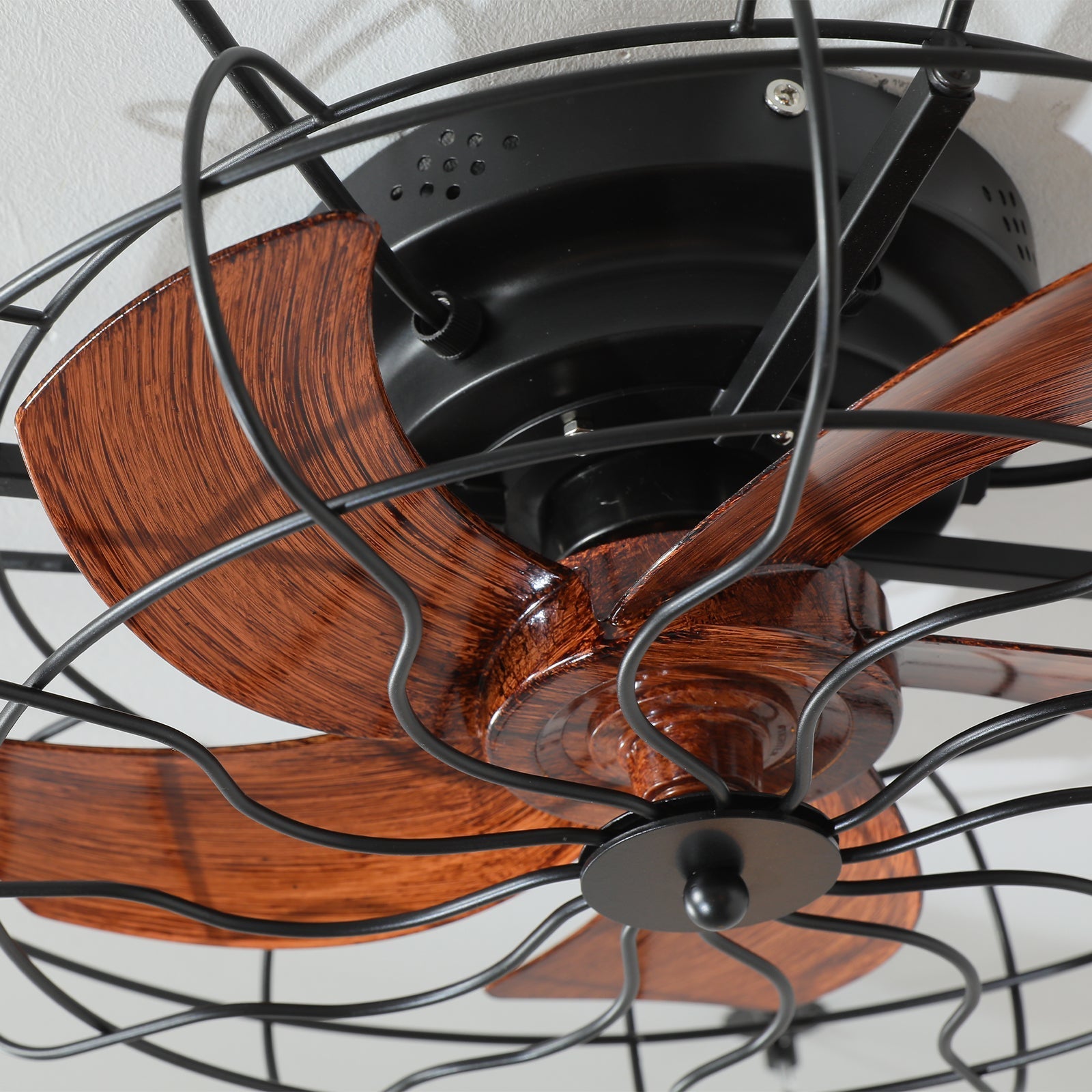 Vincenzo Ceiling Fan Lights With Remote Control, Flush Mount Vintage Industrial Fandelier for Living Room