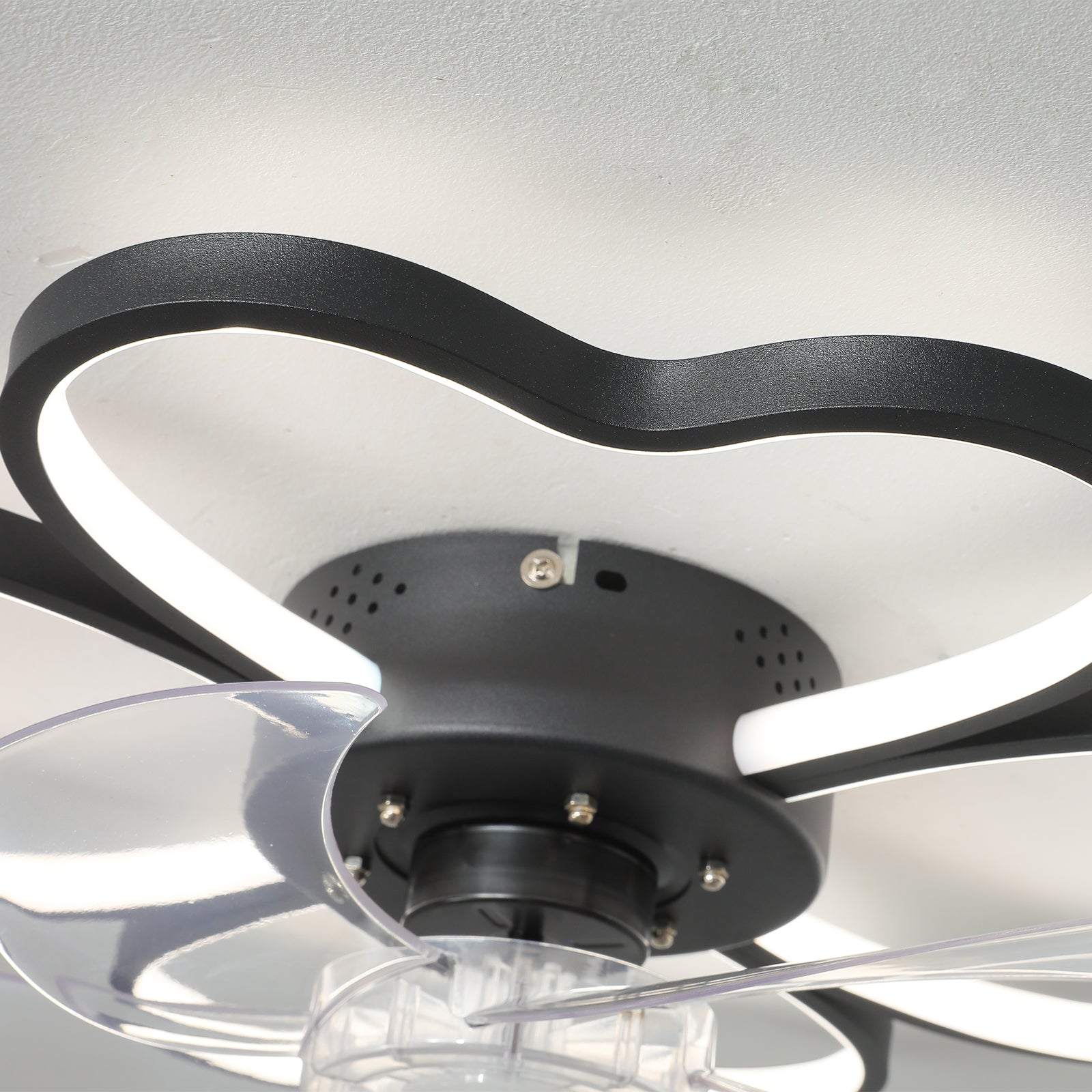 Teresa Modern 3-Color Dimmable Flower Shape Ceiling Light Fan with Remote Control,Timing 3 Gear Speeds Fan Ceiling Lamp