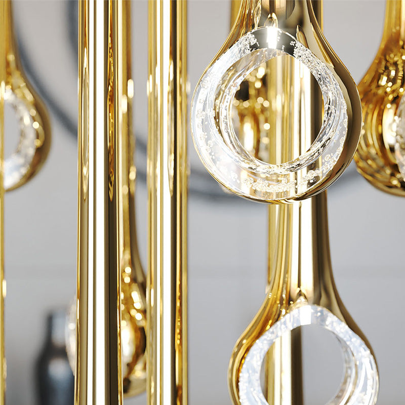 Glass Eyelet Pendant Light, Living Room Artistic Chandelier
