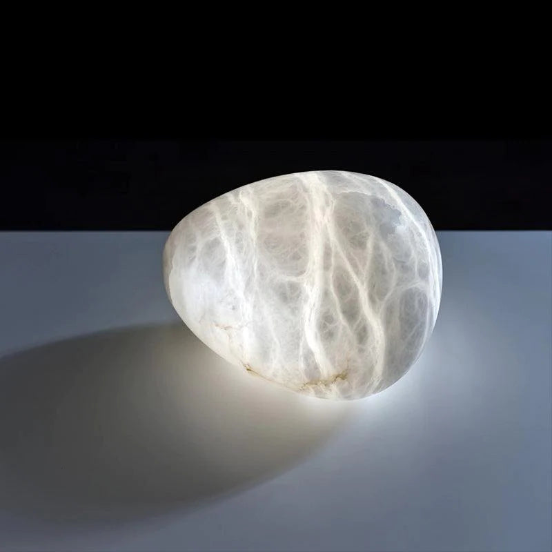 Shine Alabaster Natural Stone Pendant, Creative Pendant Light