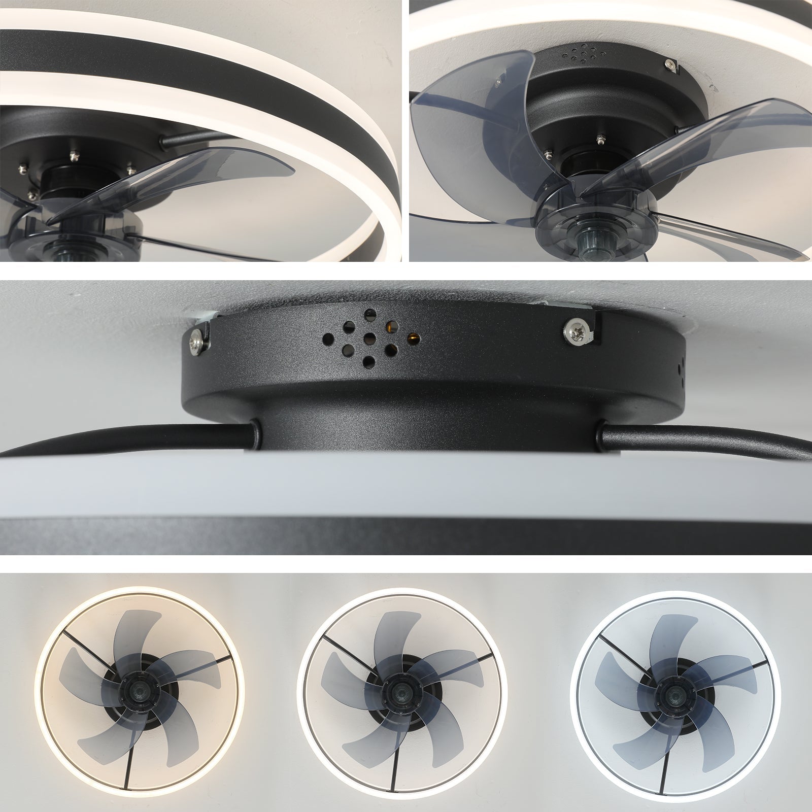 Liliana Dimmable Modern Remote Ceiling Fan With LED Light For Bedroom Dining Room Kitchen