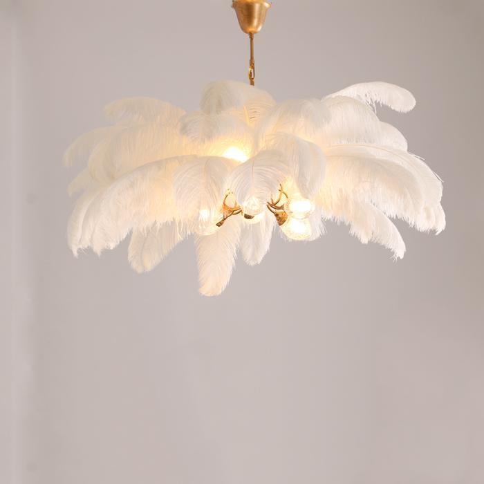 white feather chandelier