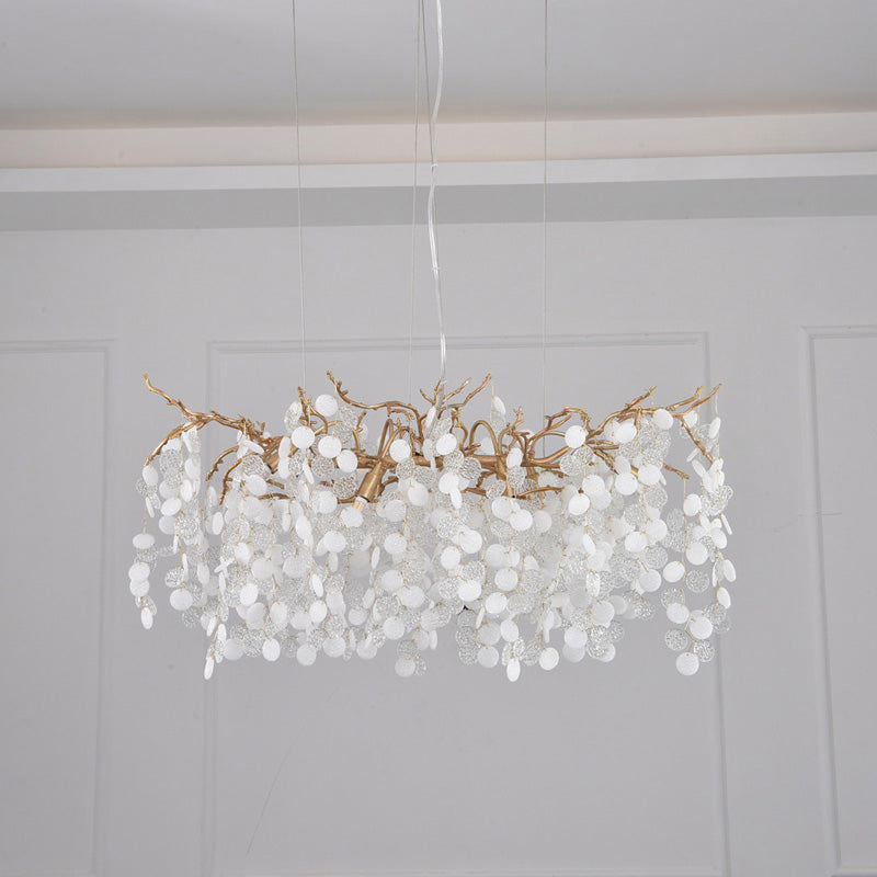 chandeliers in living room