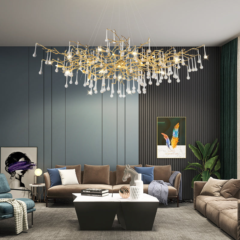 chandelier in living room