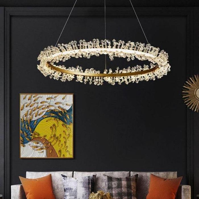 chandelier in living room