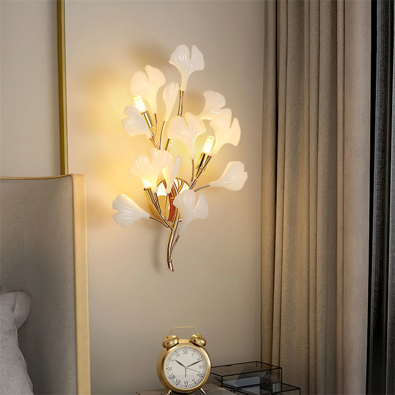 Gingko Porcelain Wall Lamp,  Wall Light For Living Room
