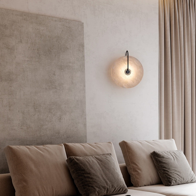 Modern Discs Alabaster Wall Sconce For Bedroom