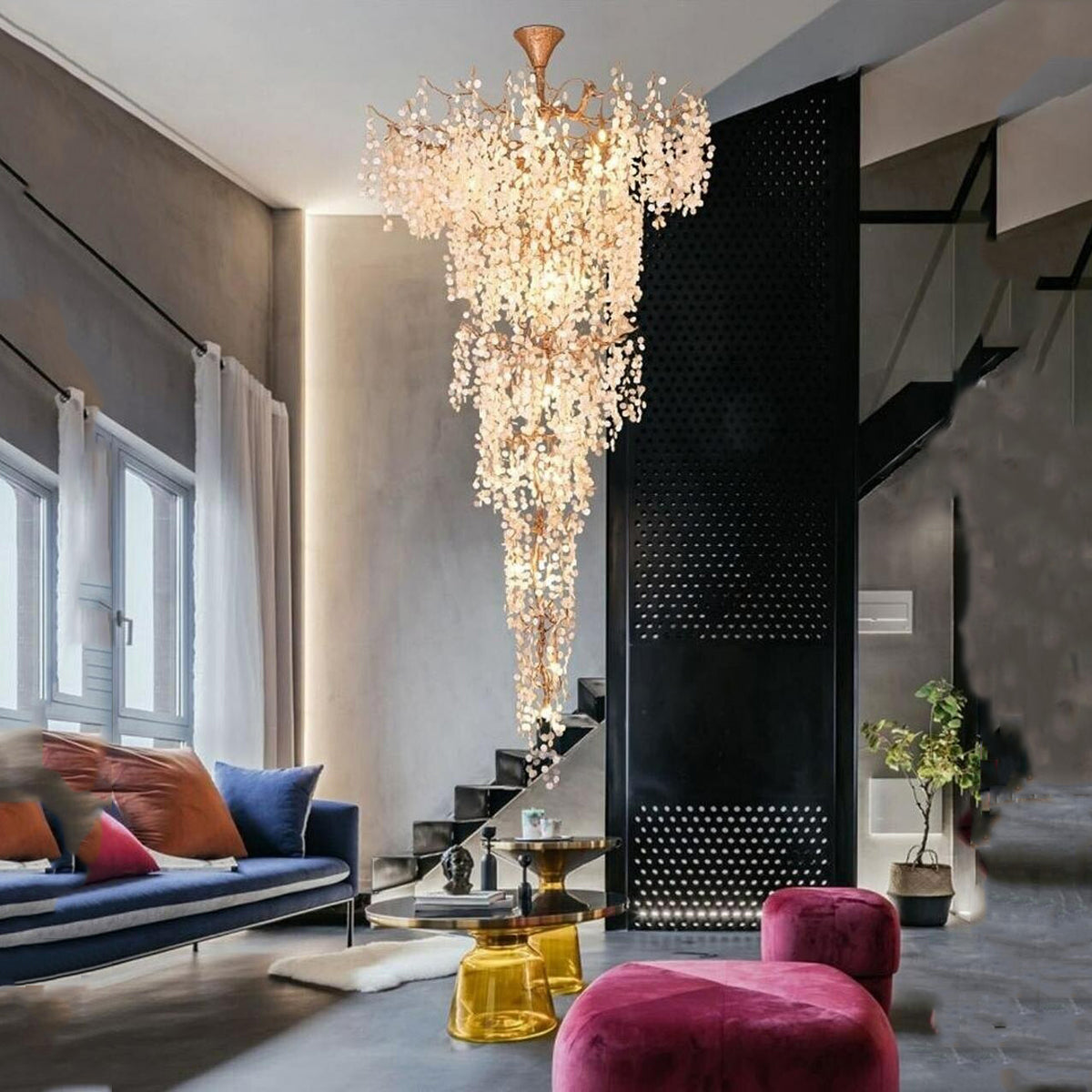 chandelier for staircase   