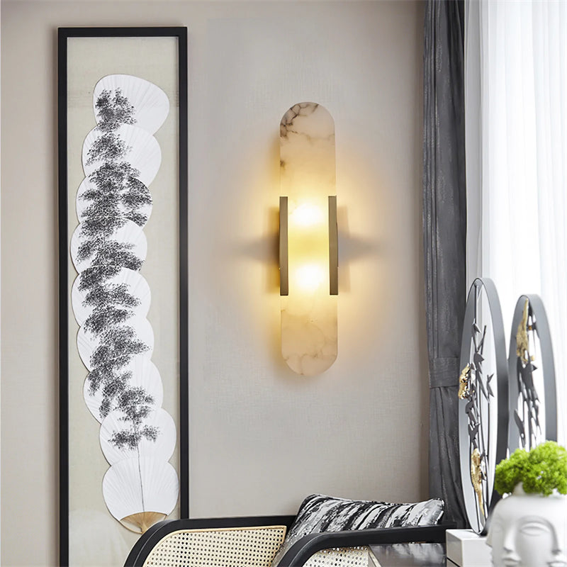 Beckry Long Alabaster Modern Wall Sconce