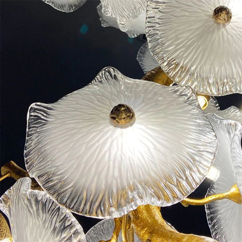Kacey Modern Luxury Leaf glass flower Ceiling Chandelier