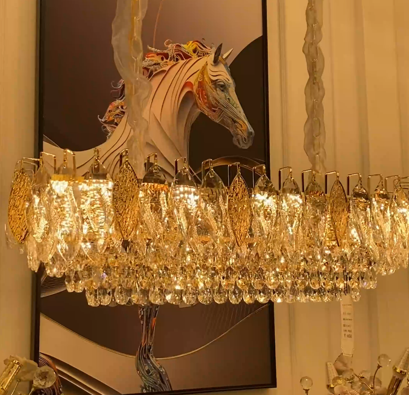 Sparkle Modern Multi-tiered Crystal Chandelier for Living Room