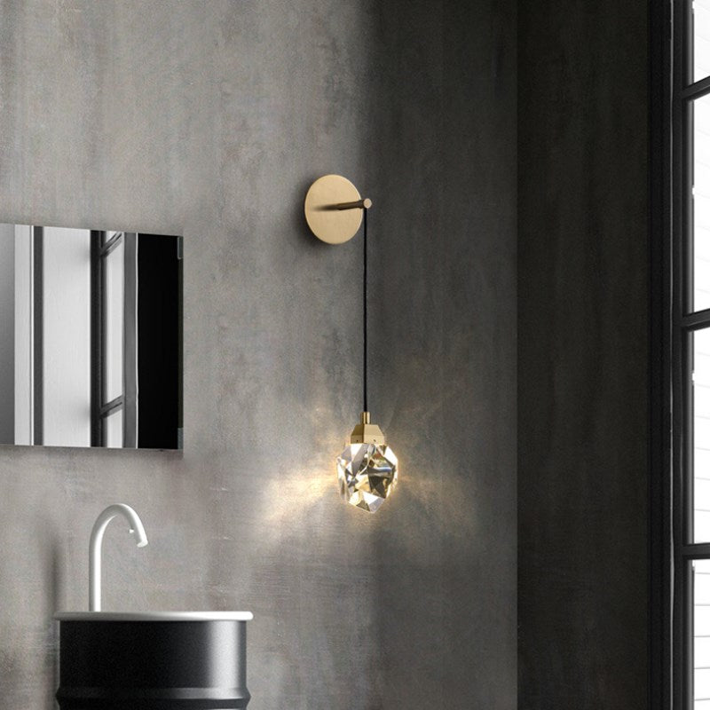 Rameau Modern Faceted Crystal Wall Sconce
