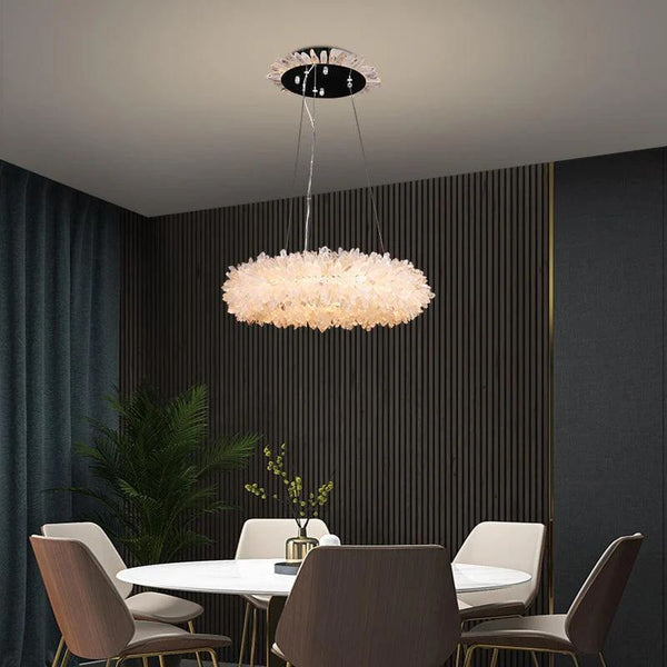 Rock Crystal Halo Modern Chandelier - camilalamps