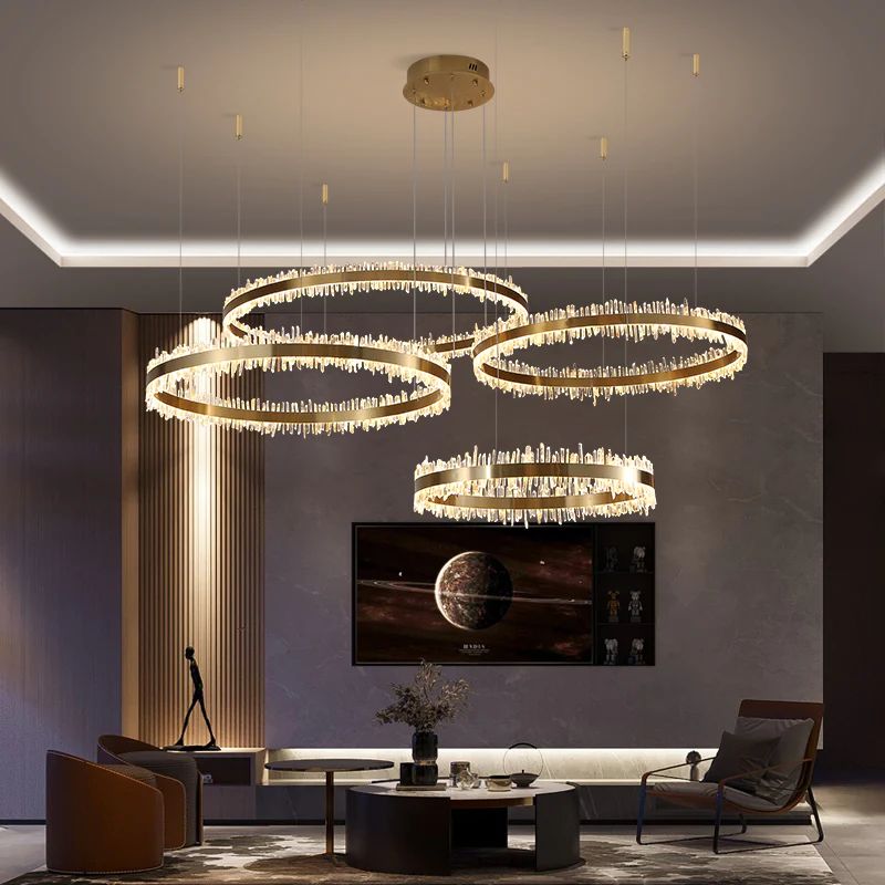 Rock Crystal Rings Luxury Chandelier - camilalamps