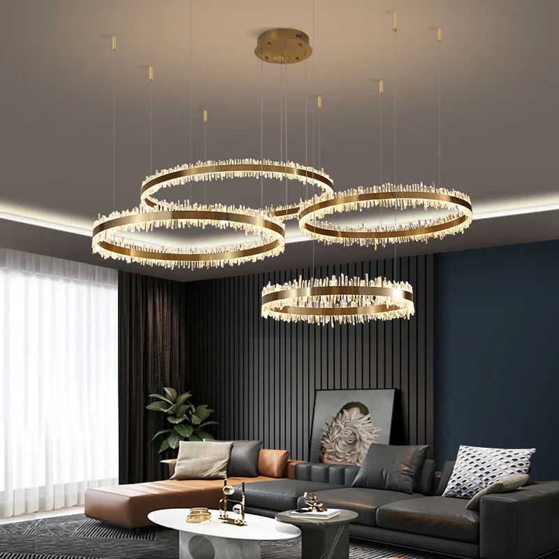 Rock Crystal Rings Luxury Chandelier - camilalamps