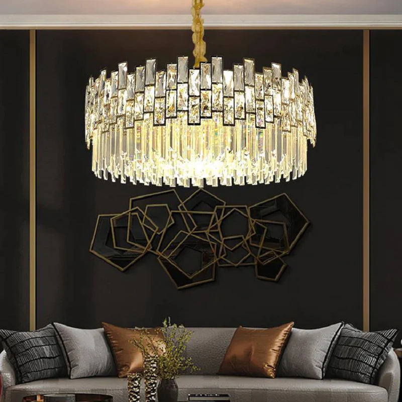Carina Round Crystal Chandelier for Living Room