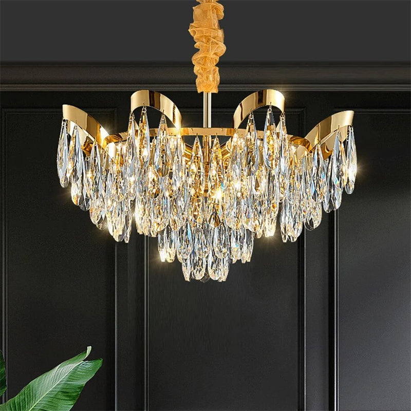 Kelly Gold Plated Crystal Chandelier