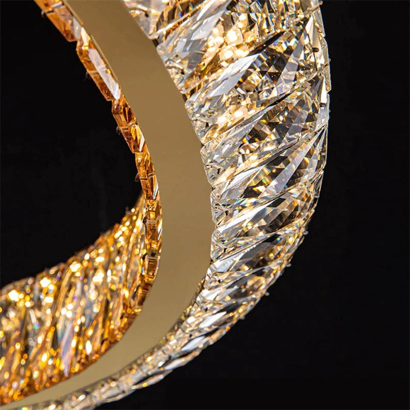 Emilia Modern 2-Tier Round Crystal Ring Chandelier