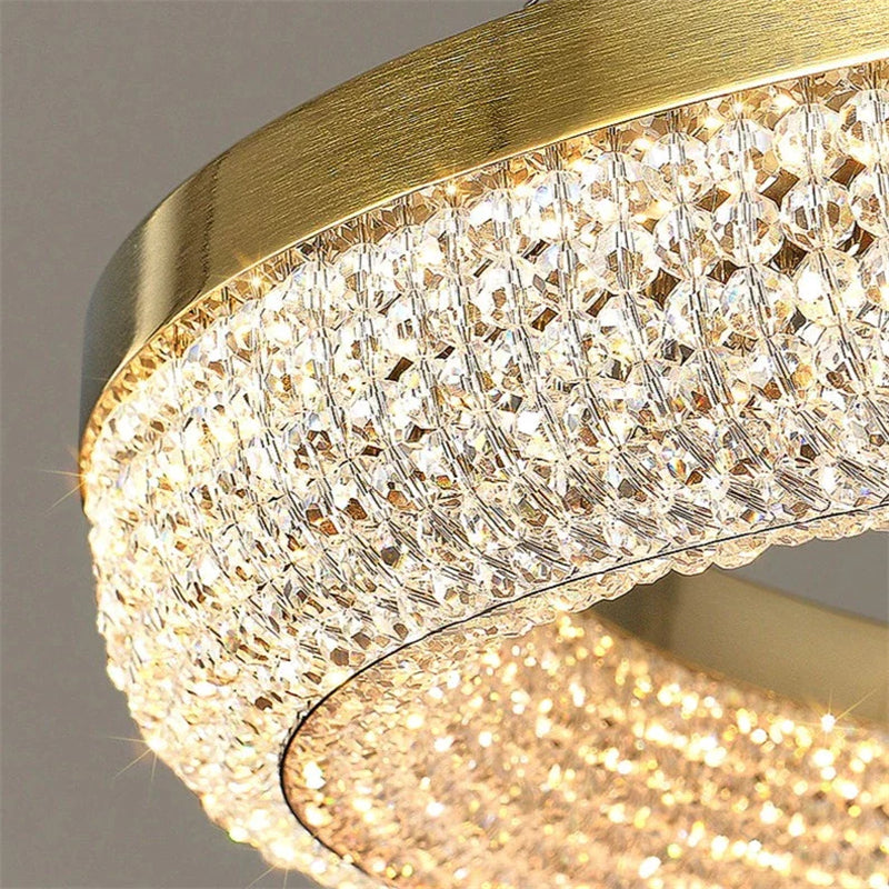 Joyce Modern Bergamo 3-Tier Crystal Ring Chandelier