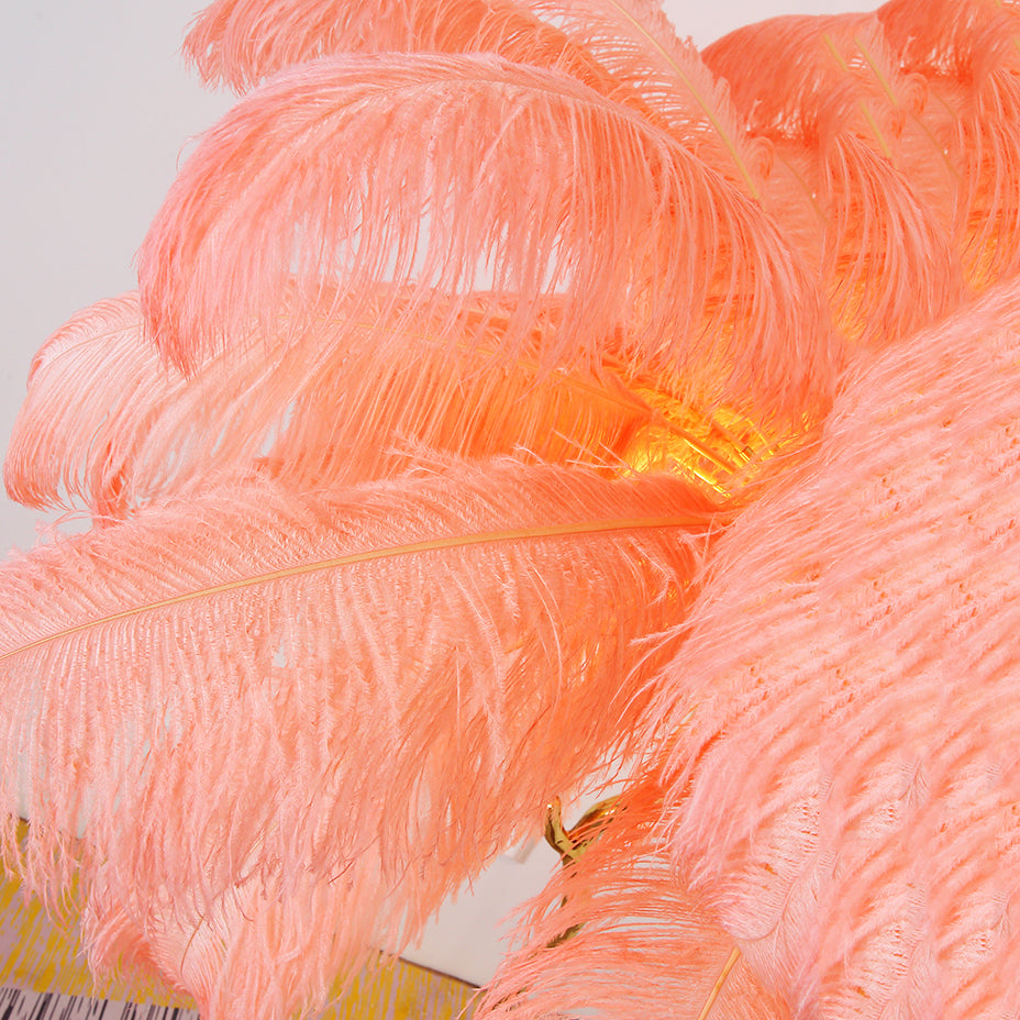 pink feather table lamp