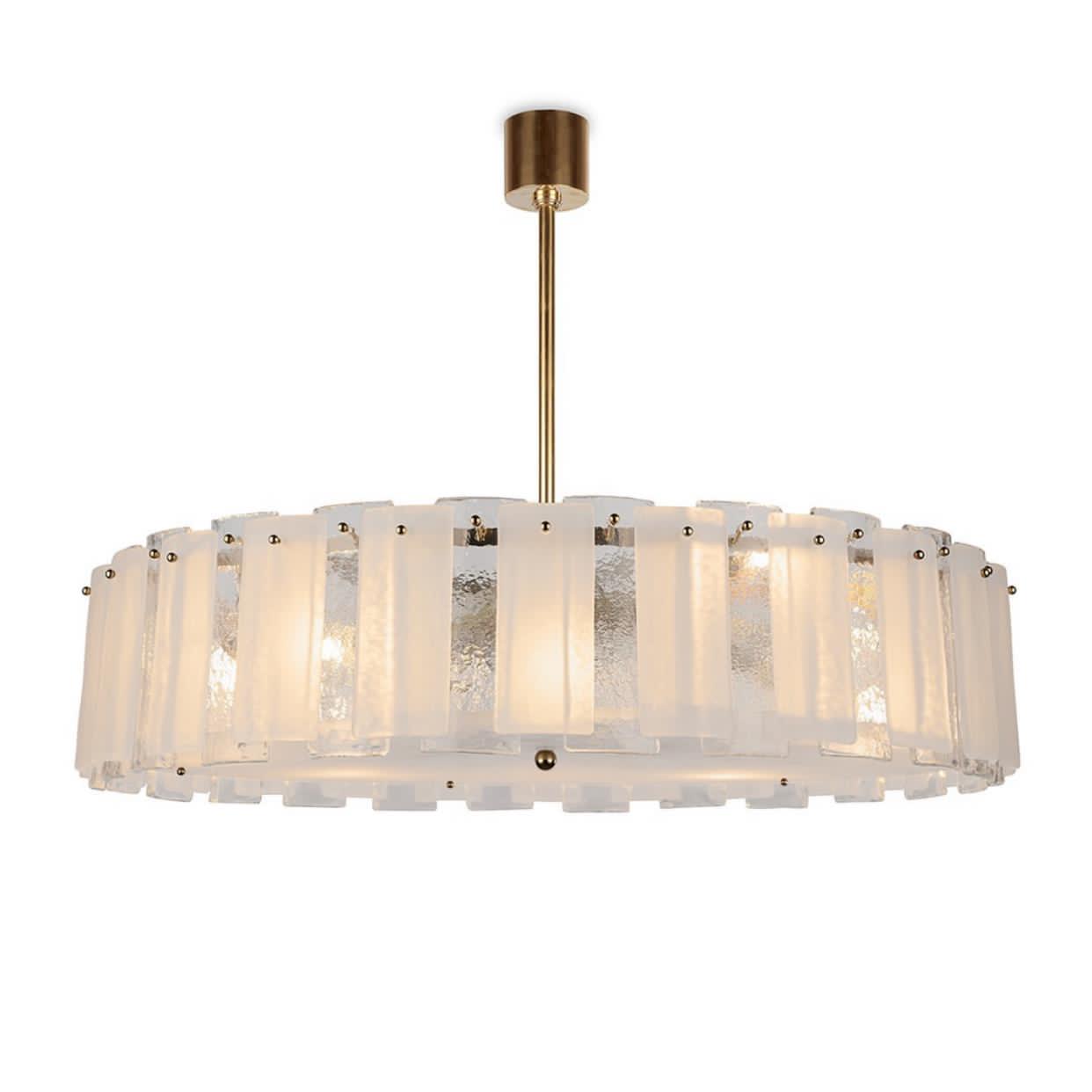 Harmony Modern Luxury Glacier Glass Round Chandelier For Living Room