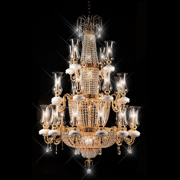 Celestial Luxury Empire Multi-tiered Crystal Round Chandelier For Staircase